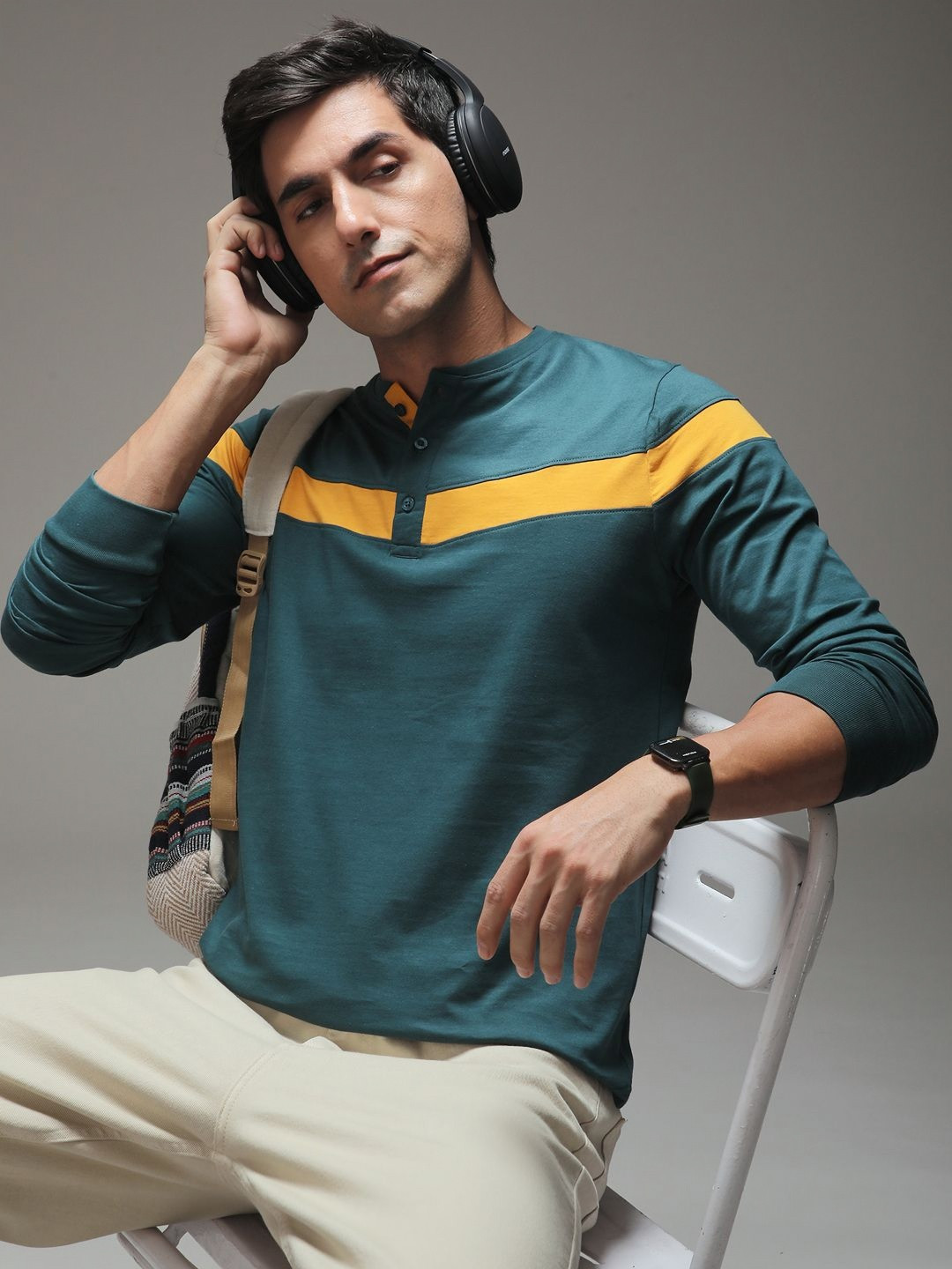 DILLINGER Men Regular Long Sleeve Henley Tshirt