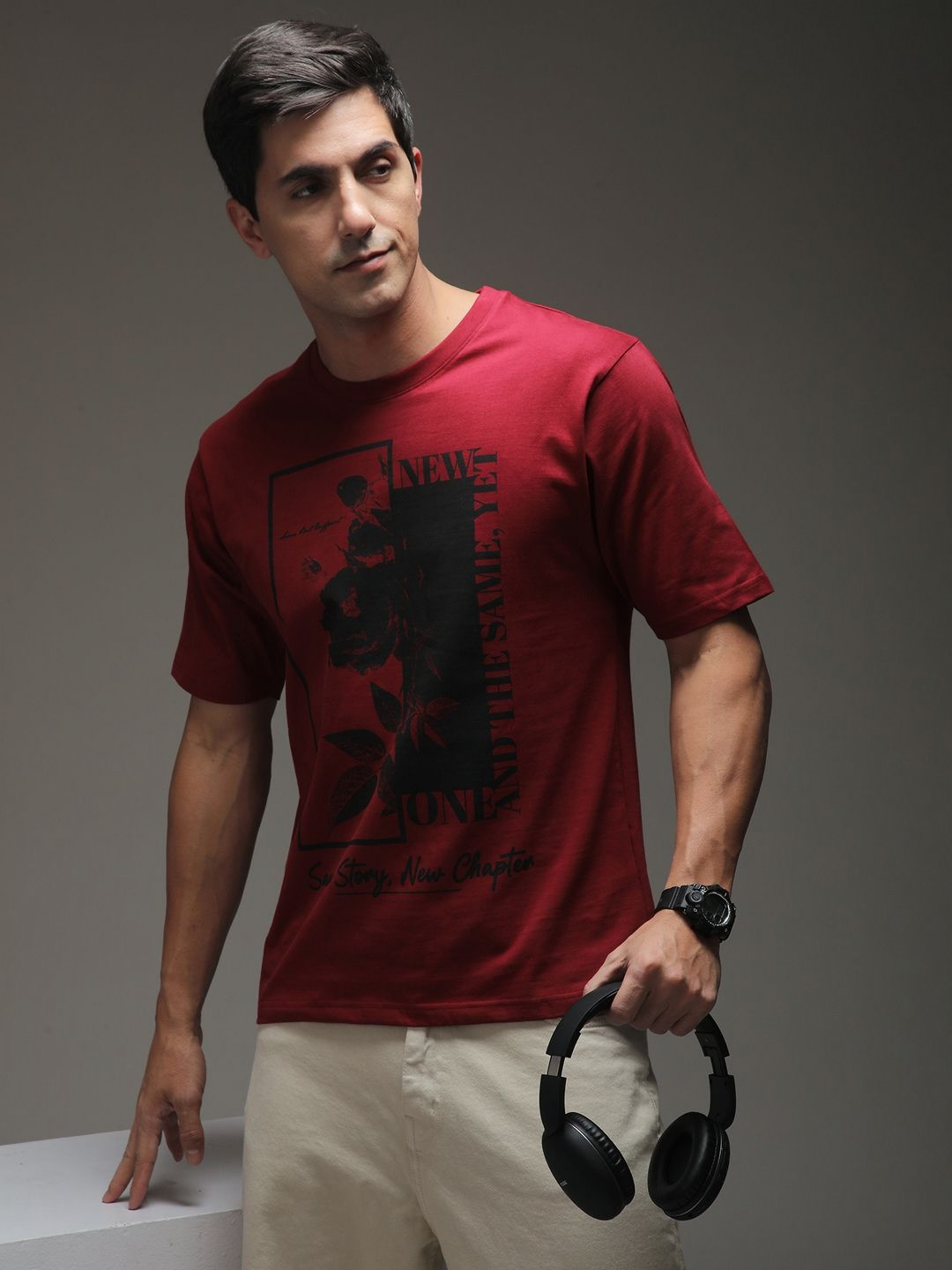 Difference Of Opinion Men Oversized Short Sleeve Printed Tshirt