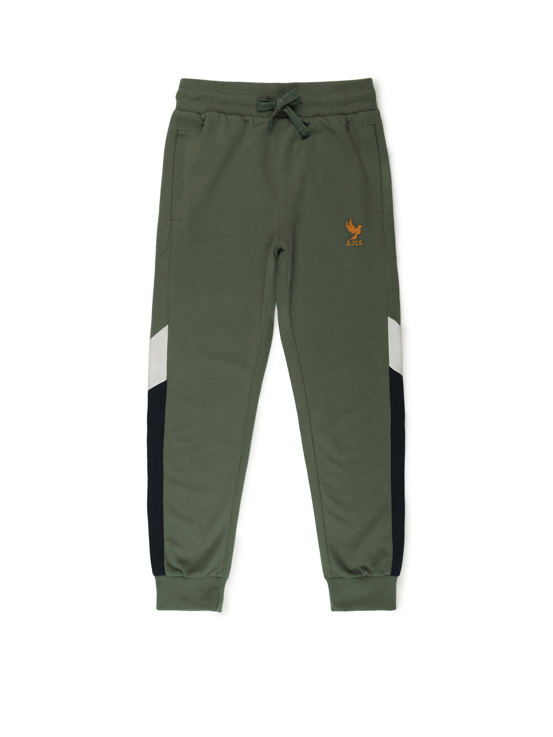 Alan Jones Boys Mid Rise Color Blocked Regular Fit Joggers