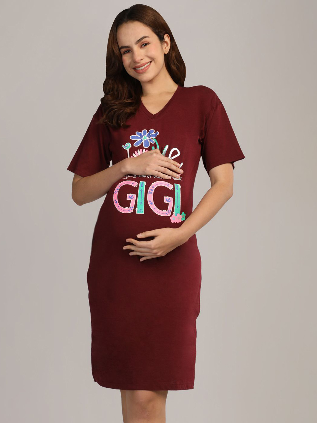 Duchess Loose Fit Maternity Mom T-Shirt Nightdress