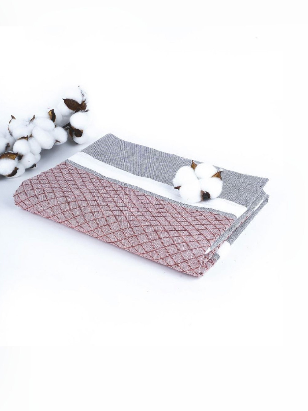 The Bath Community Orange & Blue Printed 250GSM Set of 5 Anti-Bacterial Cotton Bath Towel