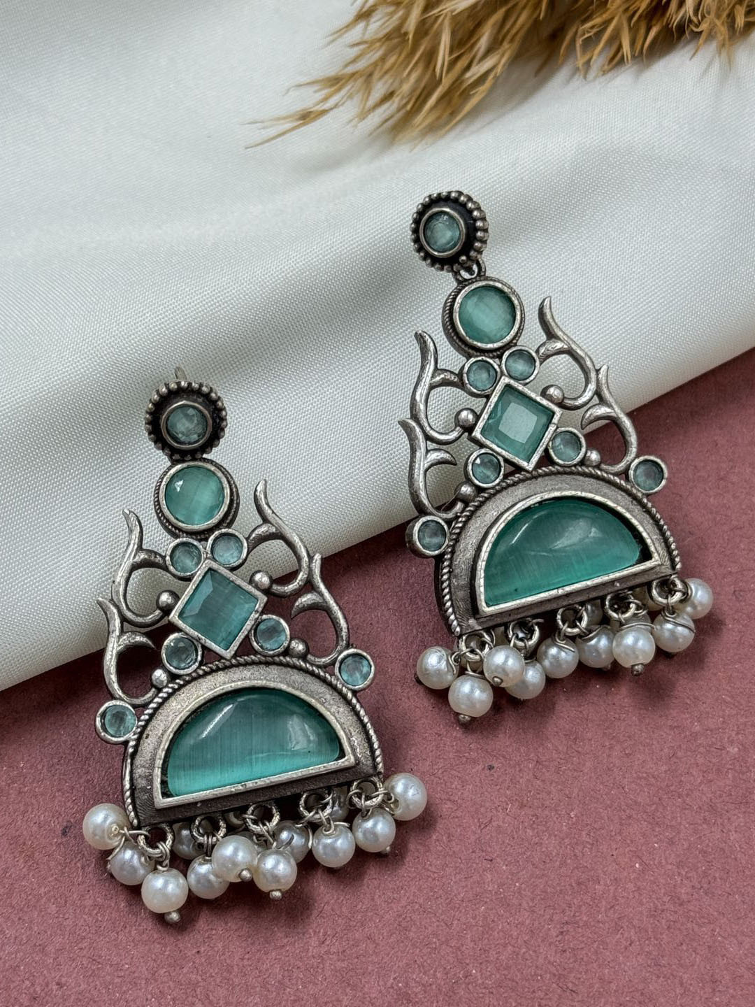 NAMAN ARTS Geometric Studs Earrings