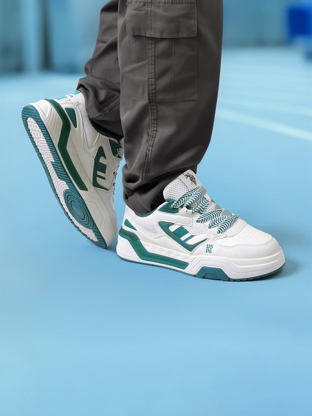 U.S. Polo Assn. Damen Men Colourblocked Lace-Ups PU Sneakers