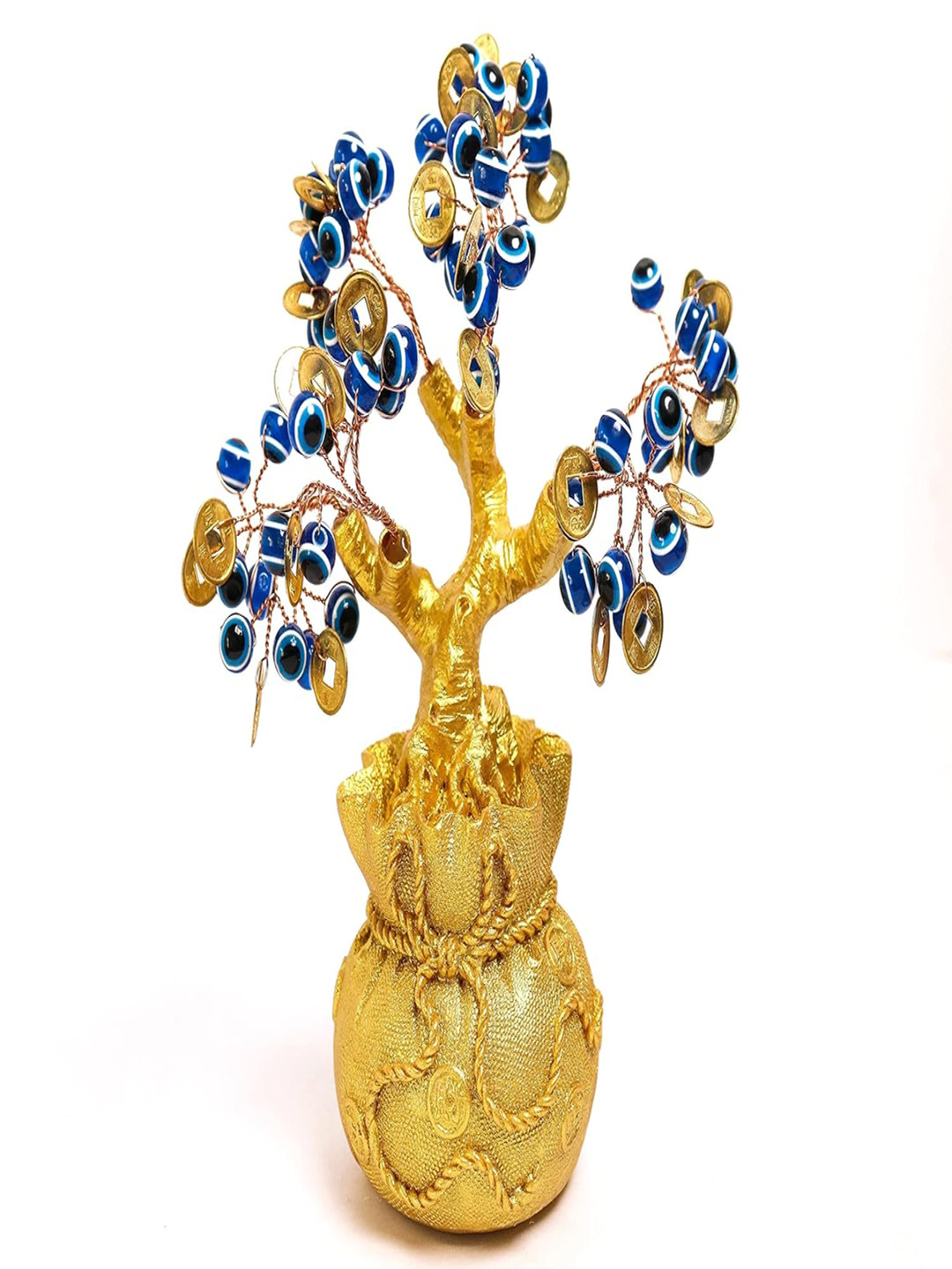The Spiritual Living Evil Eye Tree Blue Stone Natural Living Room Small Showpiece - 3 Inches