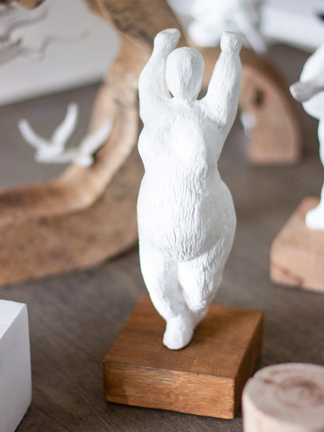 The Wishing Chair Ava - Chubby Chic Statutette White Ceramic Matte Living Room Large Showpiece - 9.8 Inches