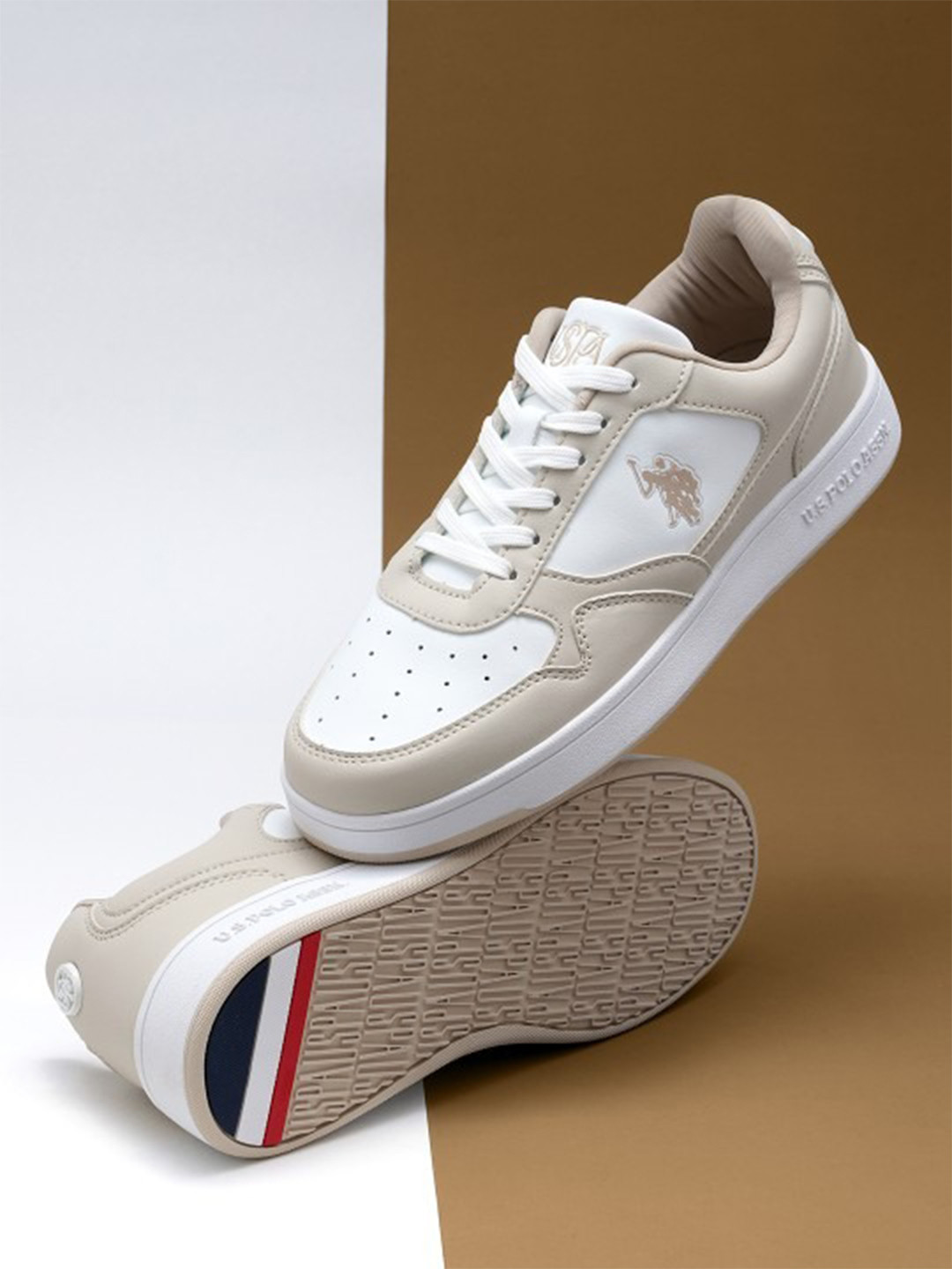 U.S.Polo Assn. Women Nova 2.0 Nude Color blocked Sneaker Shoes