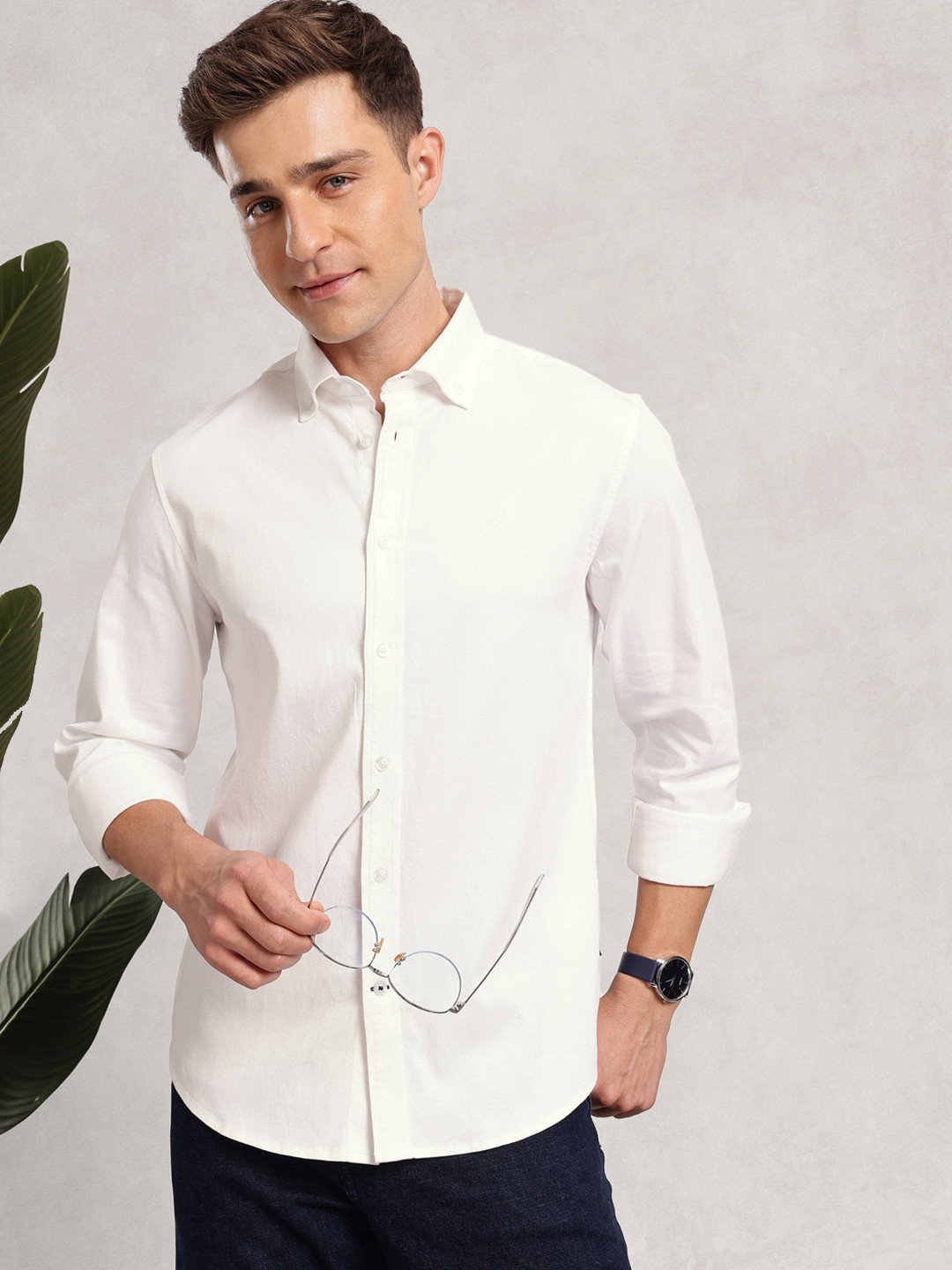 Nautica Men Cotton Core Slim Fit Casual Shirt