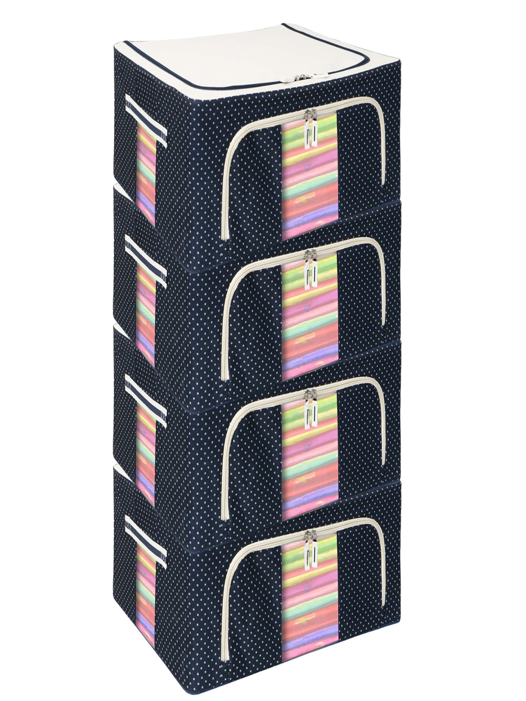 Panchhi Store Blue Pack of 4 Clothes Organizer Bag for Wardrobe 24 Liter