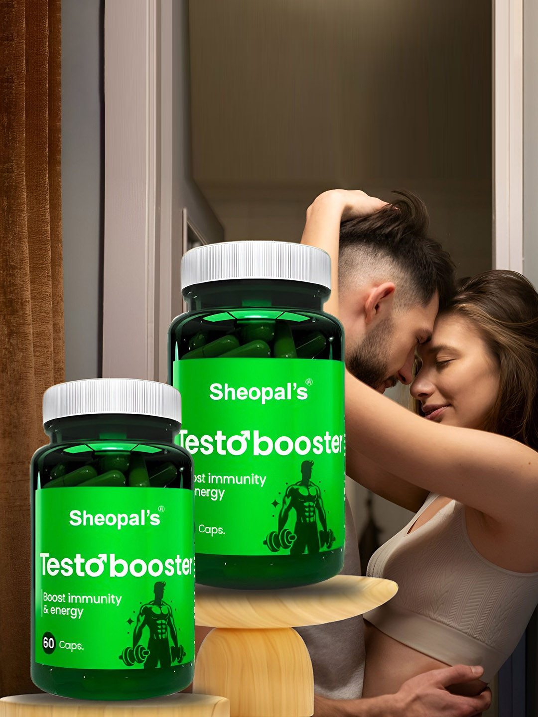 Sheopal's Set Of 2 Testo Booster Stamina Capsules For Daily Strength - 60 Capsules Each