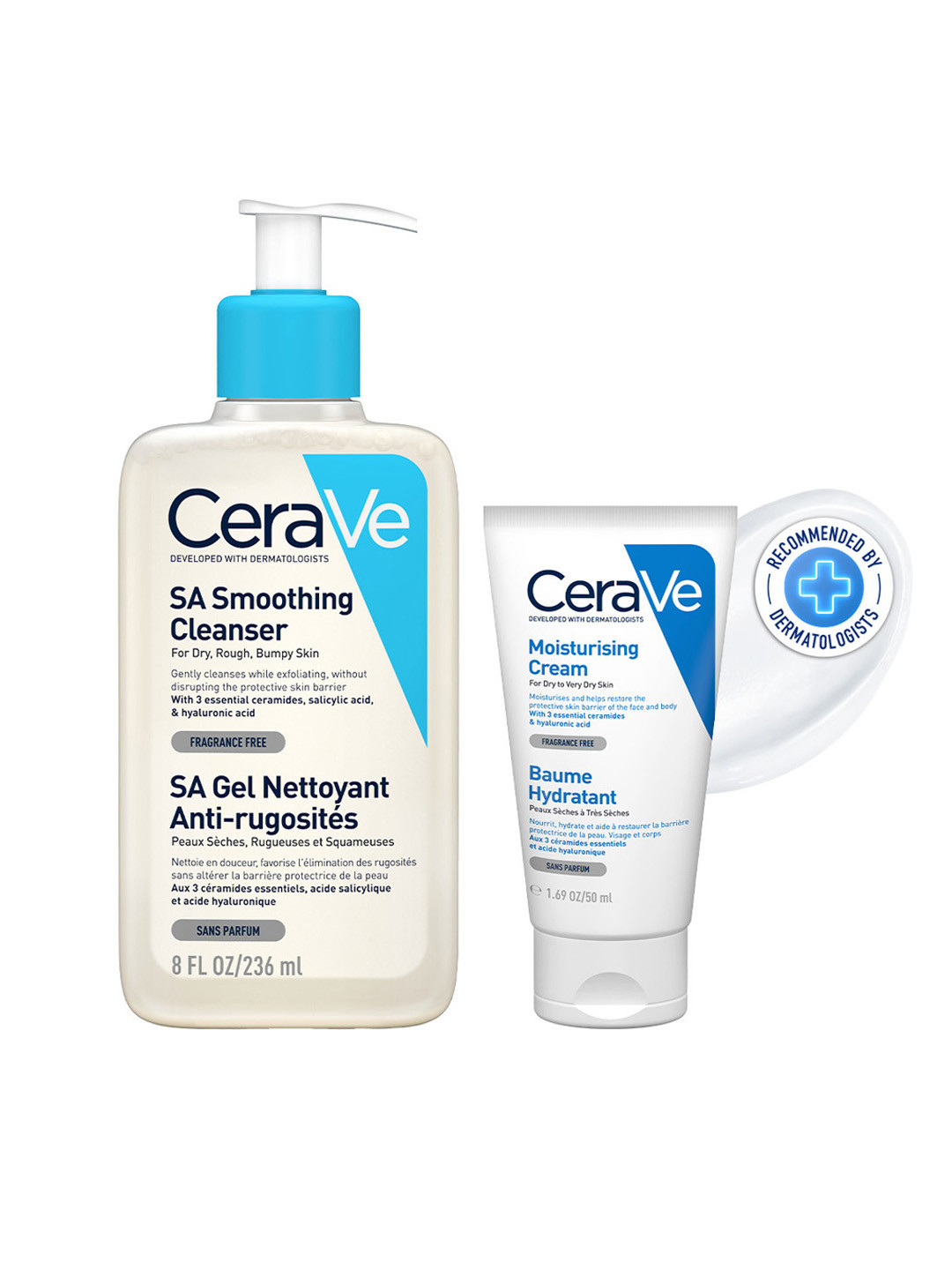CeraVe Salicylic Acid Face Wash & Barrier Repair Moisturizing Cream for Dry Skin