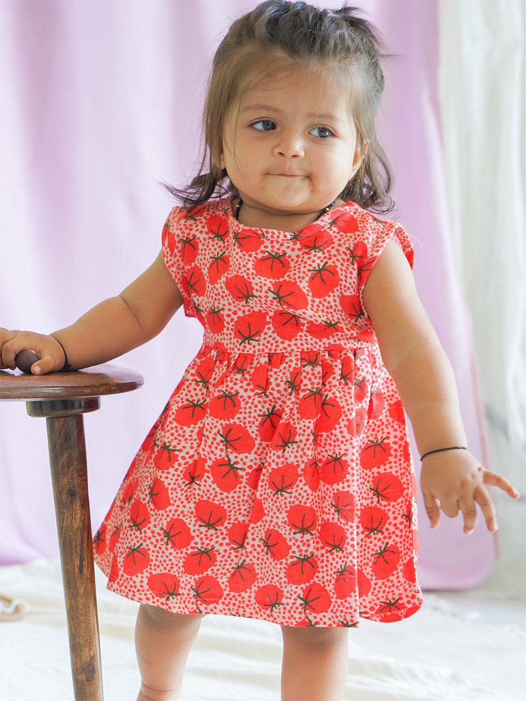 The Boo Boo Club Girls Conversational Printed Cotton Fit and Flare Dress