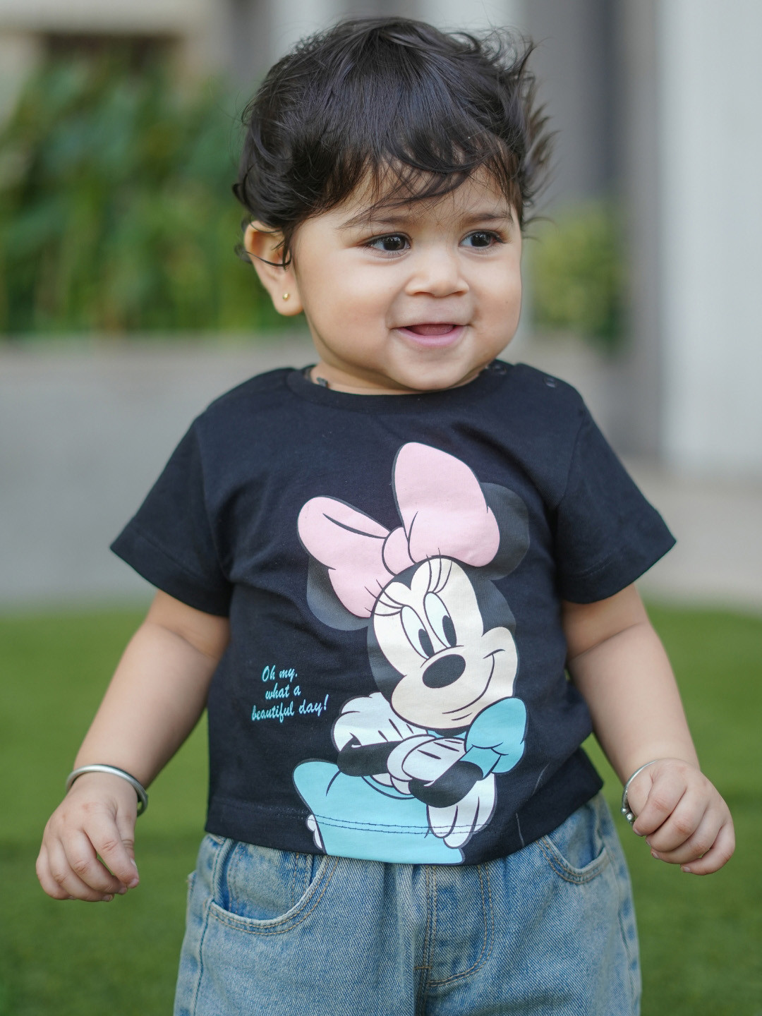 Nap Chief Infants Girls Disney Minnie Mouse Printed Pure Cotton Regular Fit T-shirt