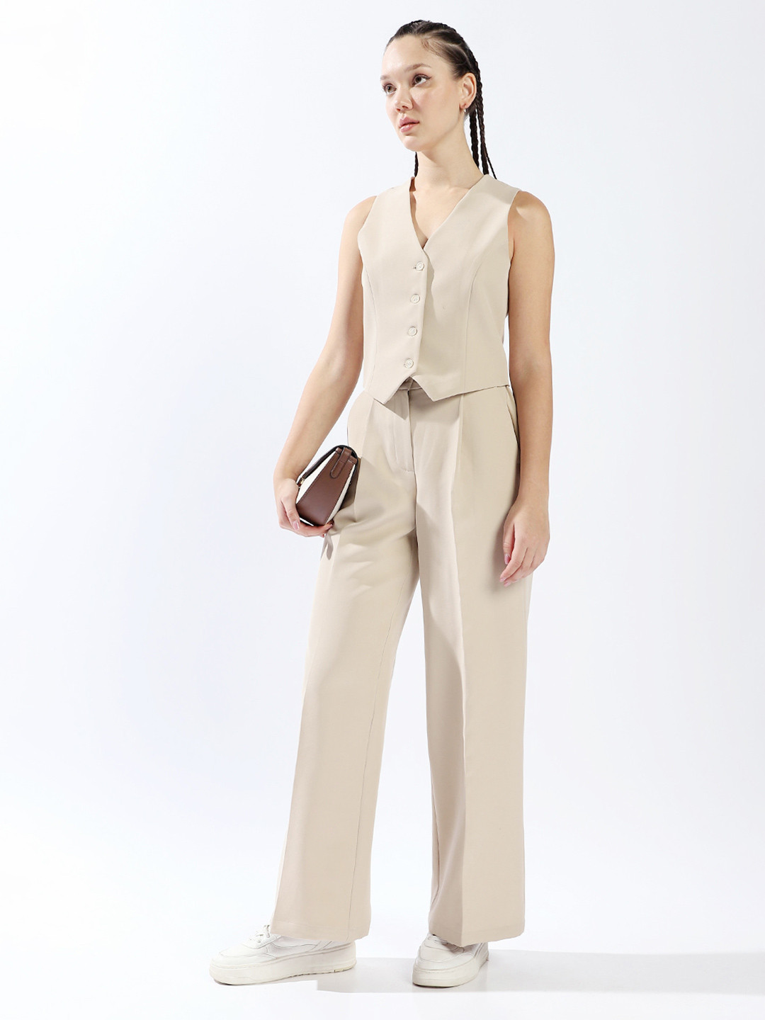 High Star U-Neck Sleeveless Waistcoat With Trouser Co ord set