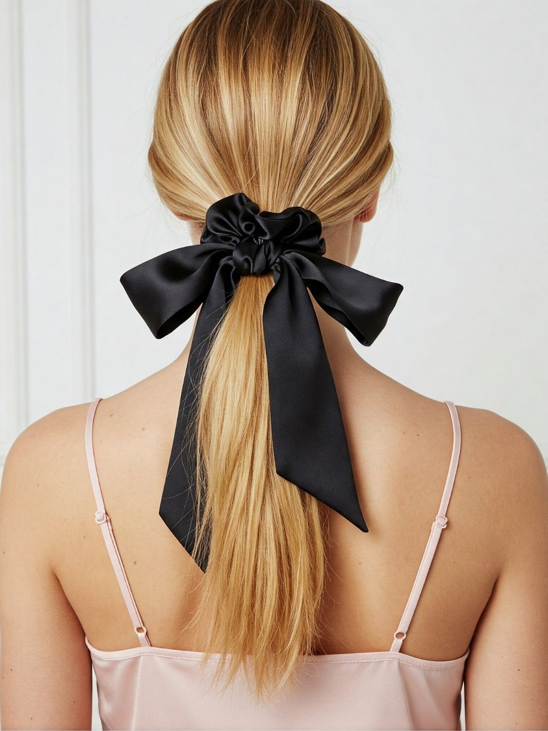 Mueras Women Scrunchie with Bow Knot Hair Ribbon