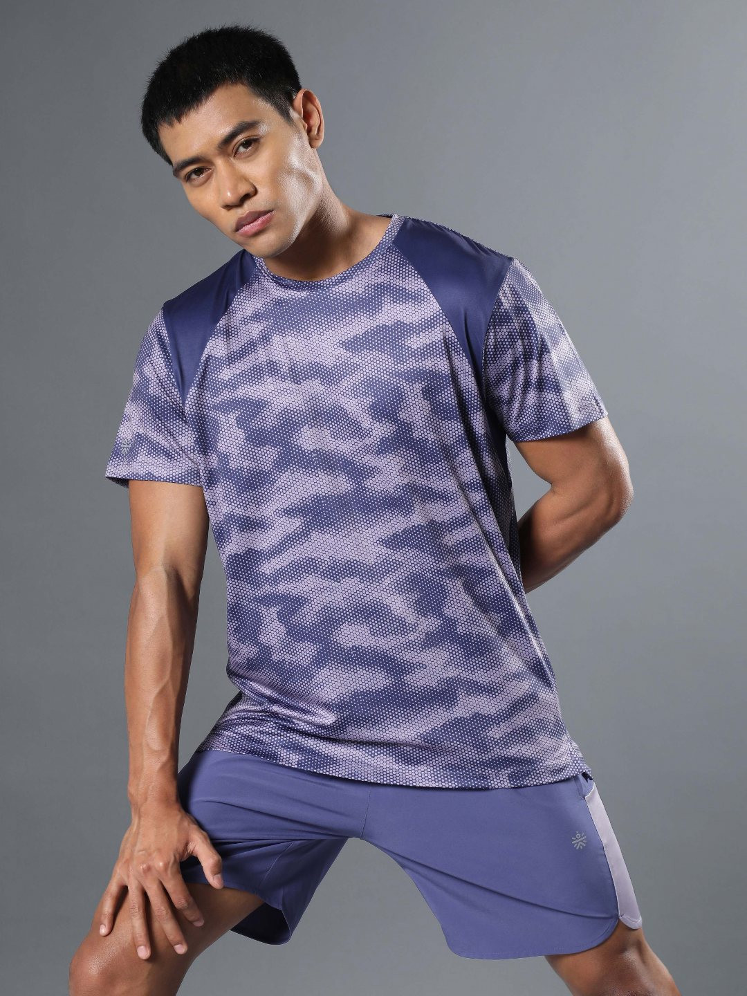 CULT Men's Purple Landscape Camo Run T-shirt