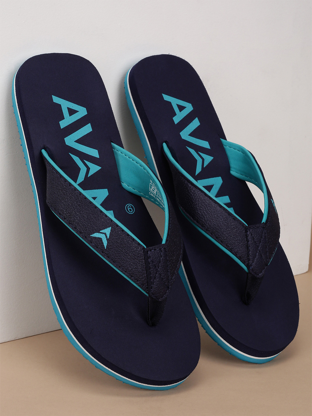 AVANT Men Navy Aqua Flip Flops