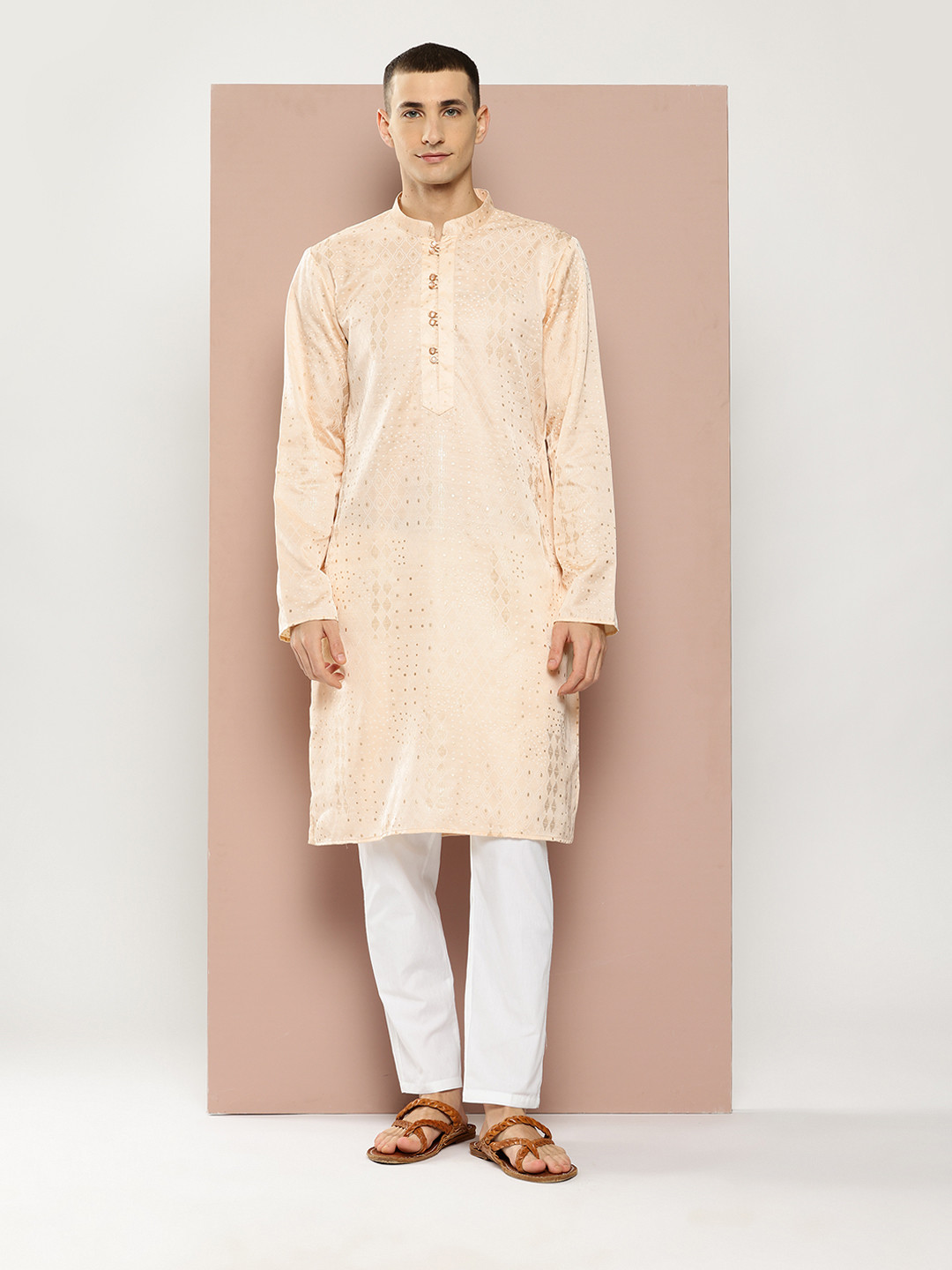 See Designs Foil Print Straight Kurta with Pyjamas