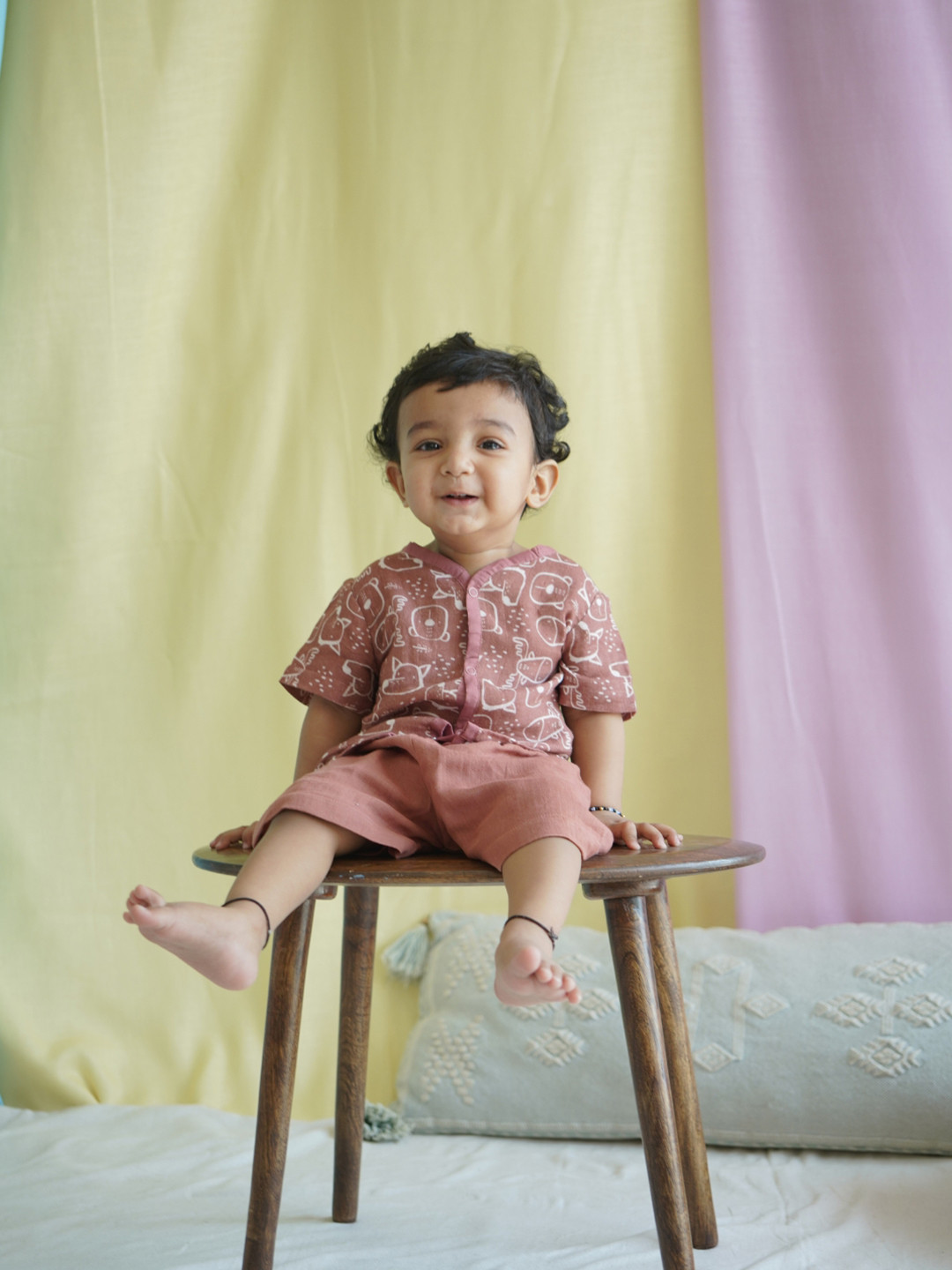 The Boo Boo Club Kids Printed Muslin Shirt With Shorts