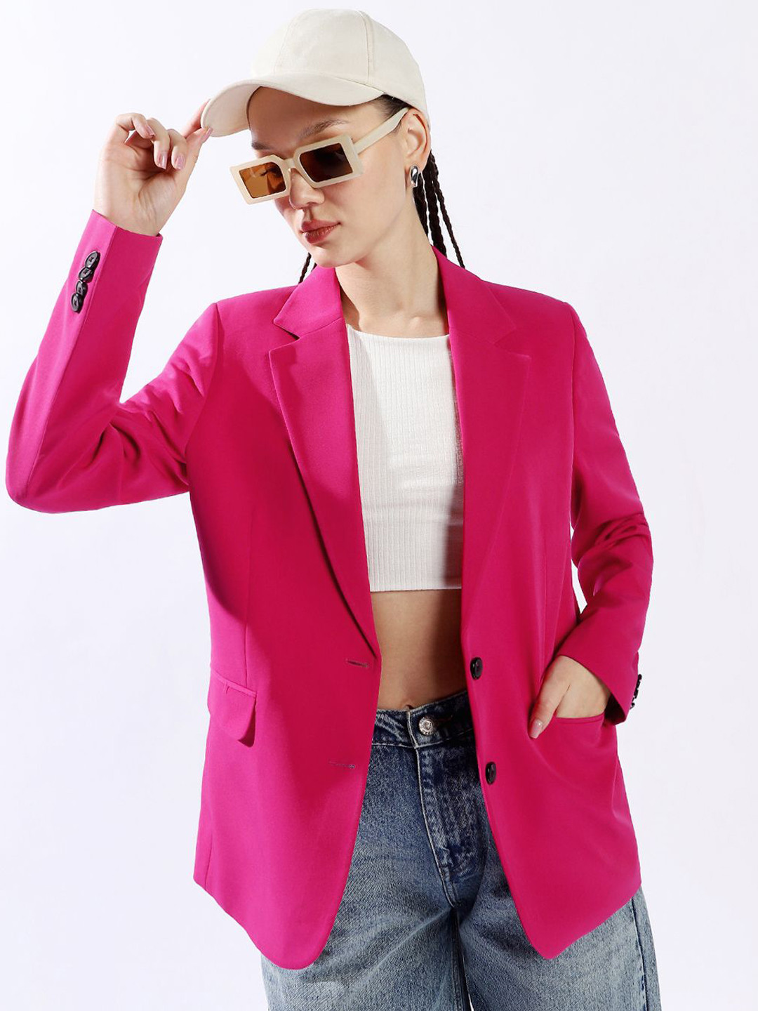 Hubberholme Oversized Notched Lapel Single Breasted Blazer