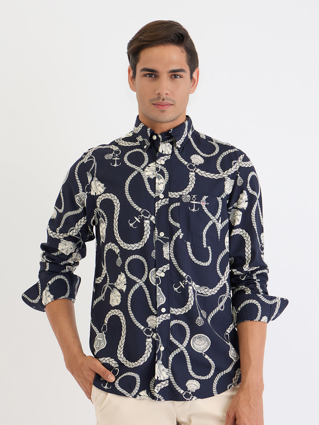 GANT Men Graphic Print Button Down Collar Full Sleeves Shirt