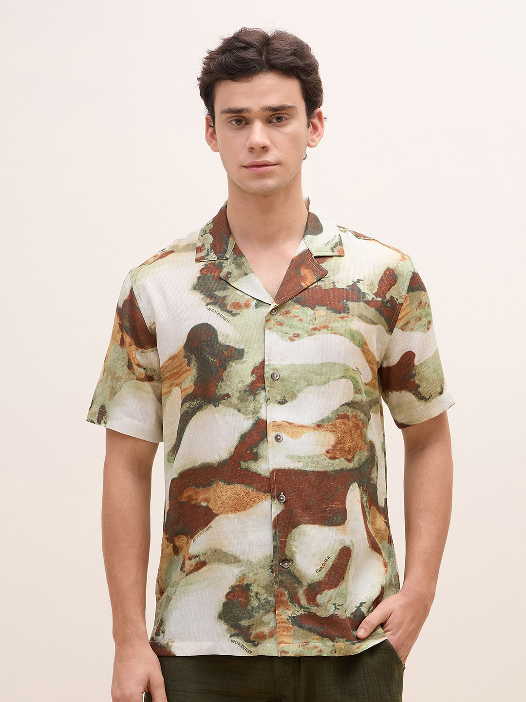 Iconic Men Abstract Resort Collar Shirt