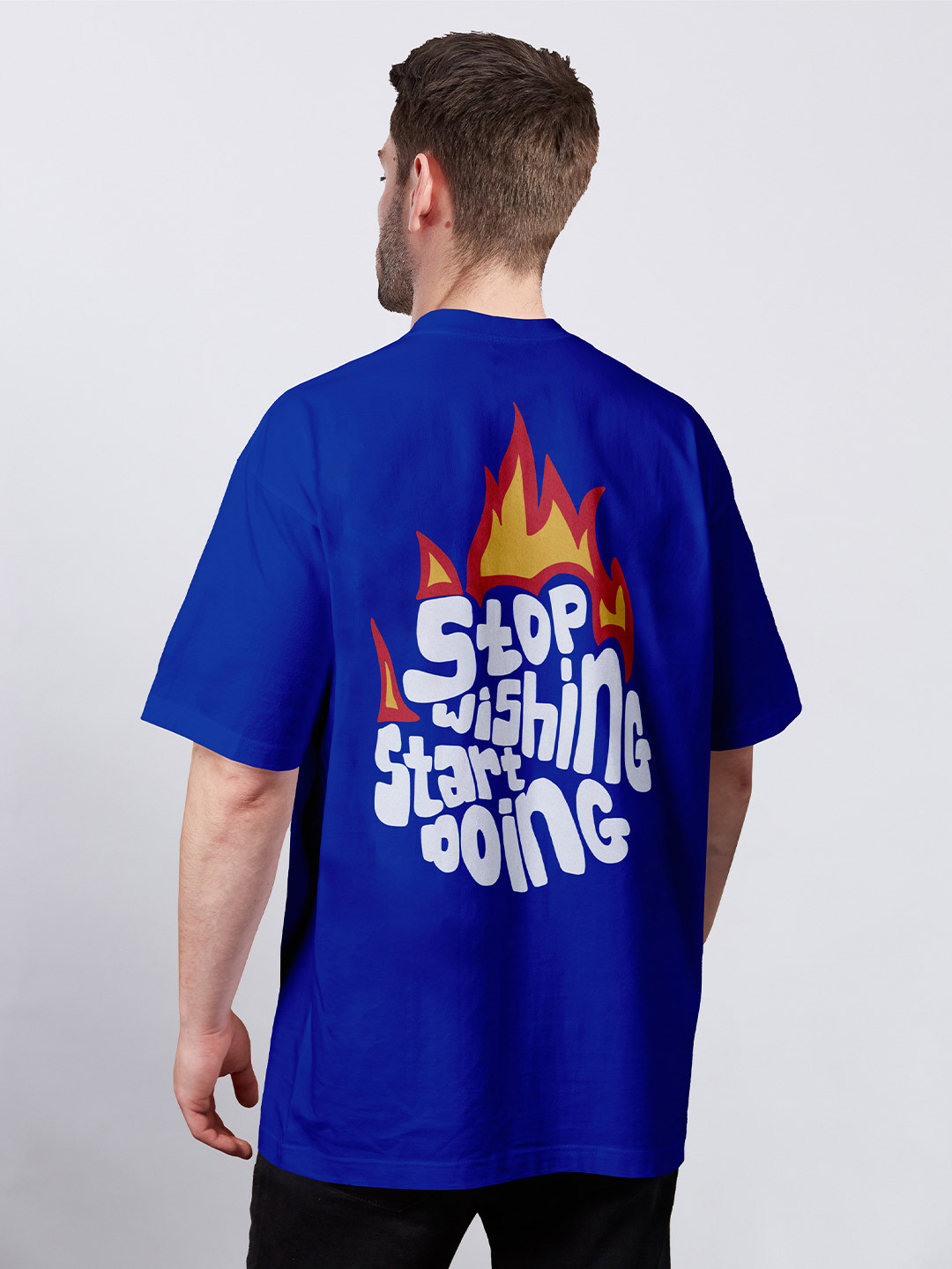 Offbeat Outfits Men Typography Printed Applique T-shirt