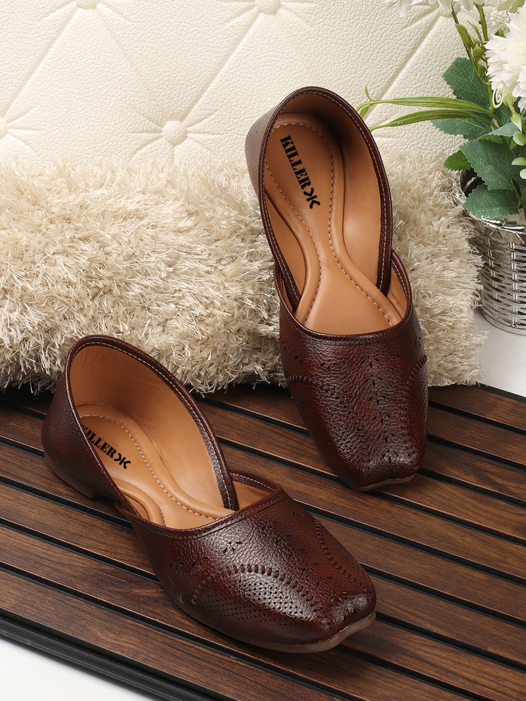 Killer Women Slip On Square Toe Mojaris