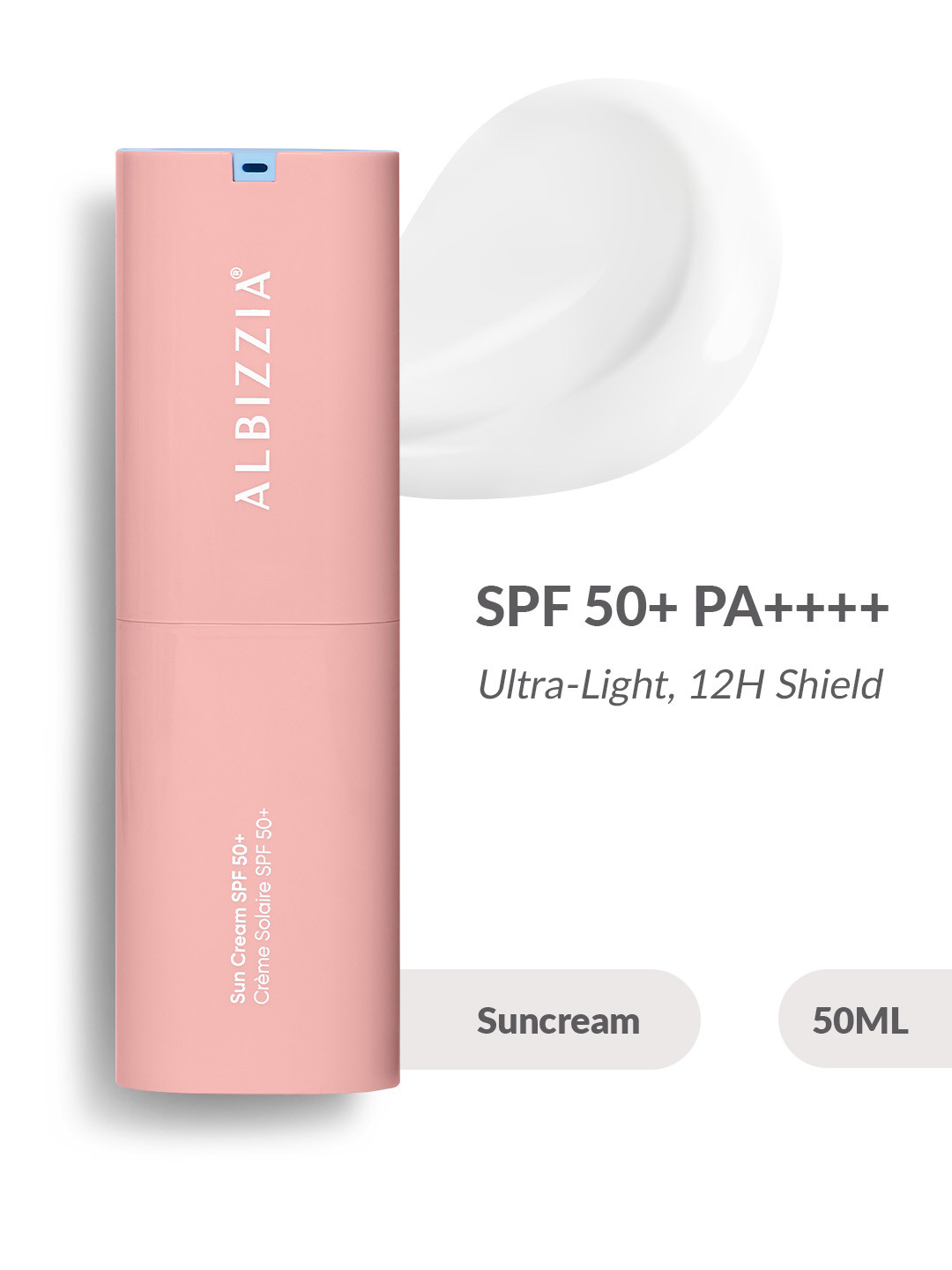 ALBIZZIA Non Sticky Sun Cream SPF 50+ PA++++ With Hyaluronic Acid - 50 ml