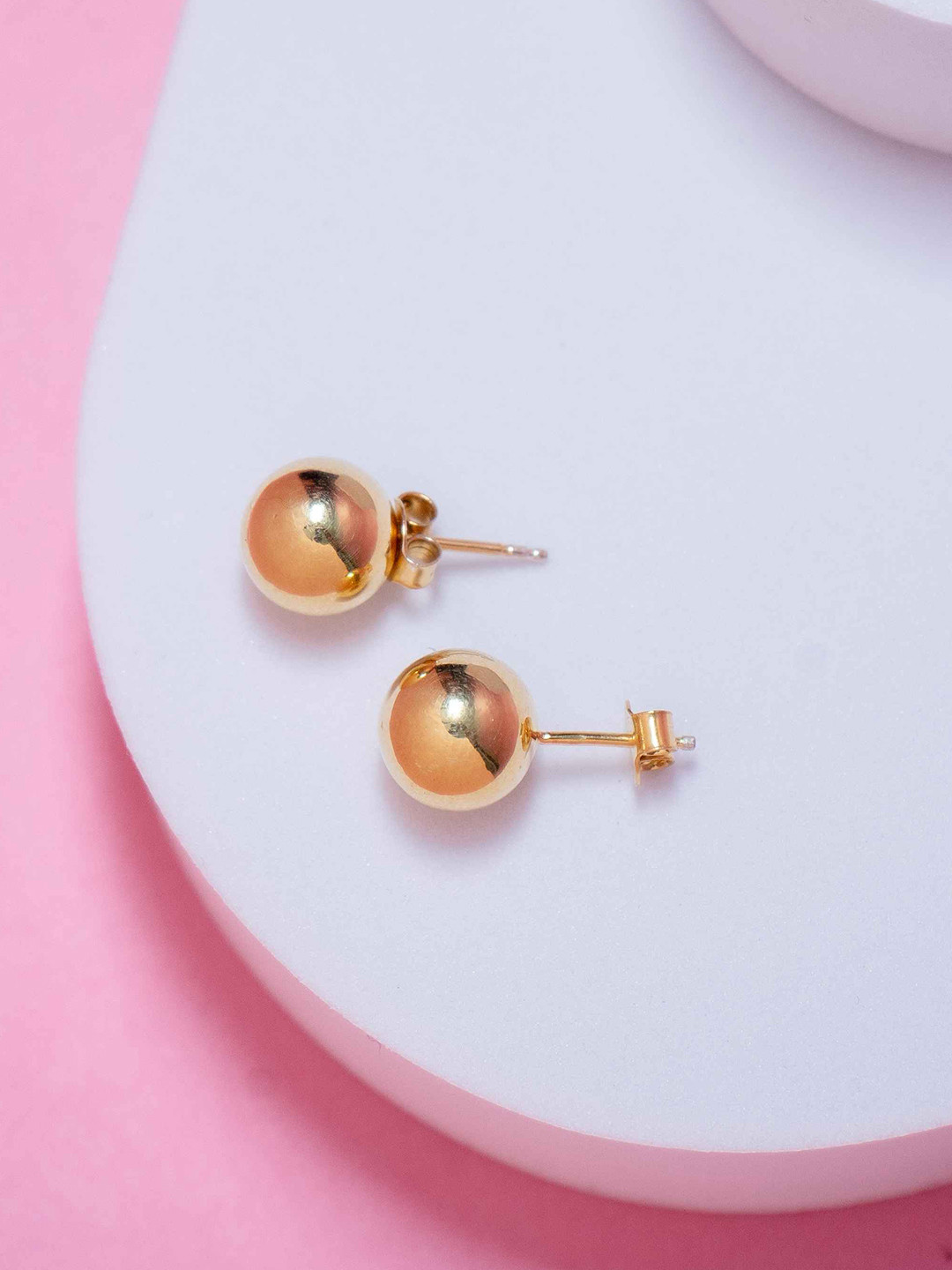 Zisthi 925 Sterling Silver Rhodium-Plated Round Ball Earrings