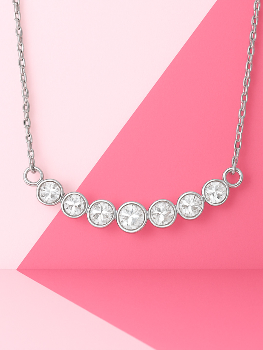 Zisthi 925 Sterling Silver Rhodium-Plated Elegant Bubble Design Necklace