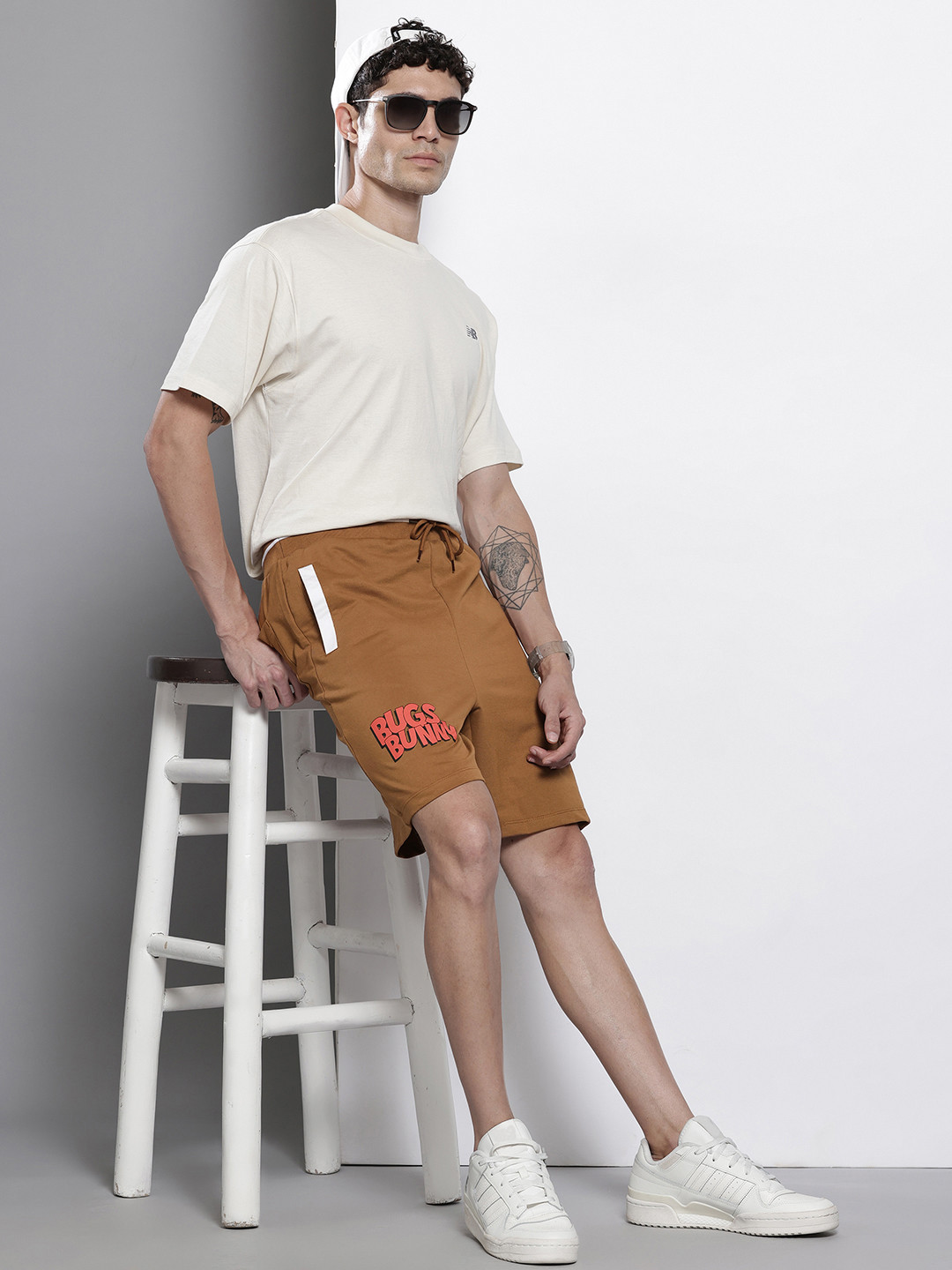 The Indian Garage Co Men Bugs Bunny Printed Loose Fit Shorts