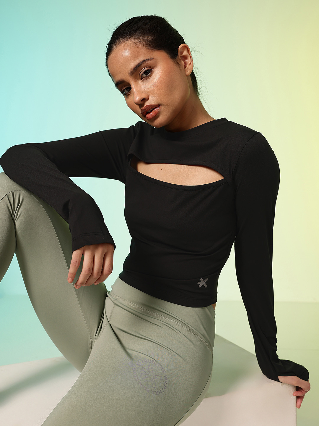 HRX by Hrithik Roshan Women Cut Outs Compression Rapid-Dry Sports T-shirt