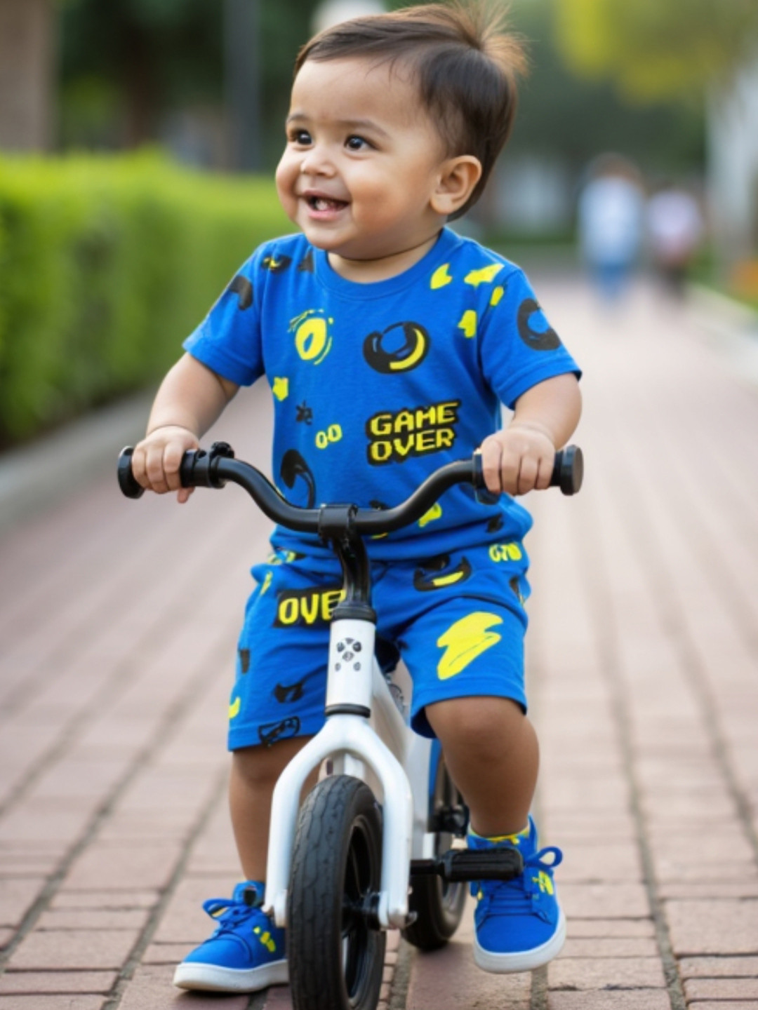 Nap Chief Infants Unisex Gamer Vibe Printed Pure Cotton T-Shirt with Shorts