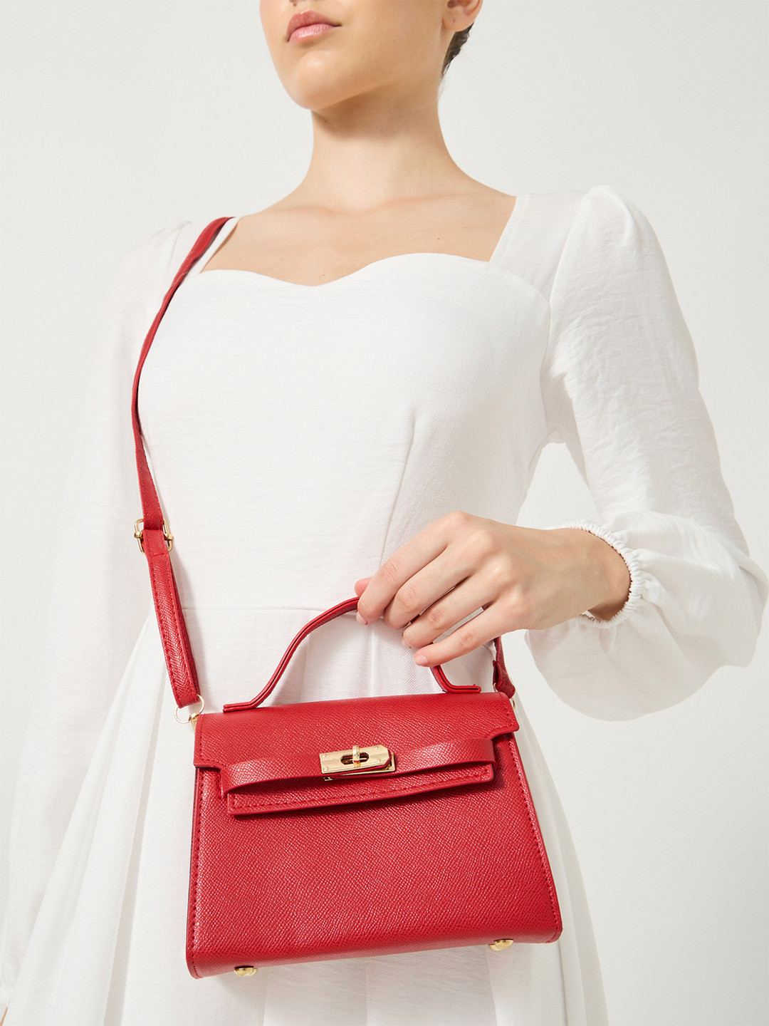 Styli Women Red Colour  With Cut Work Shoulder Bag