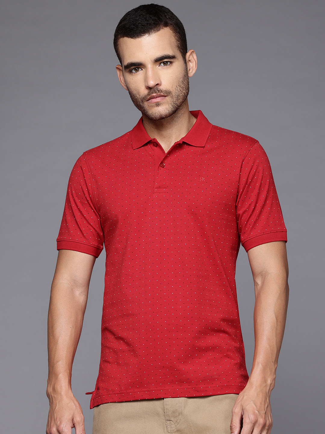 Raymond Slim Modern Fit Printed Polo Collar Pure Cotton T-shirt