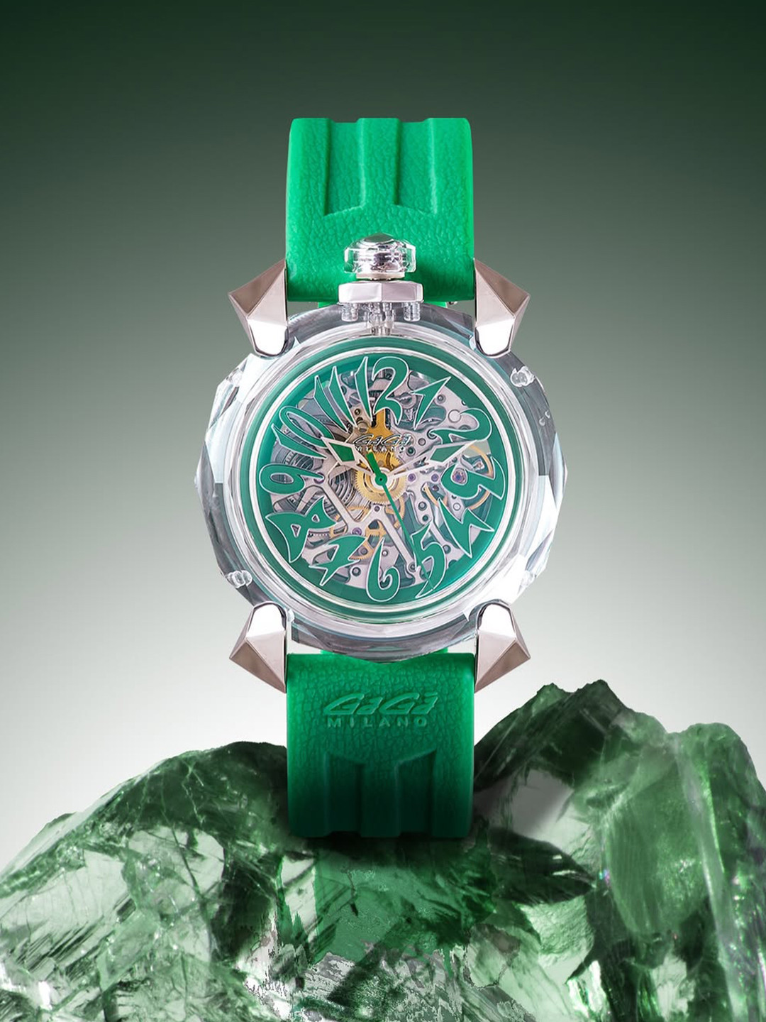 GaGa MILANO Unisex Dial & Wrap Around Straps Analogue Automatic Motion Powered Watch 8060CY04SGSYGR0