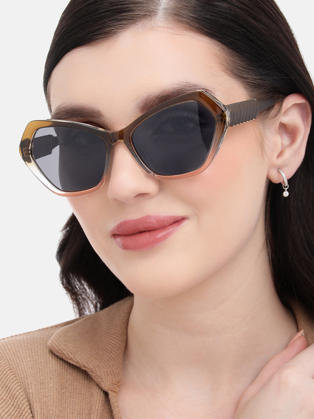 Carlton London Multi Toned with Polarised Lens Butterfly Sunglass