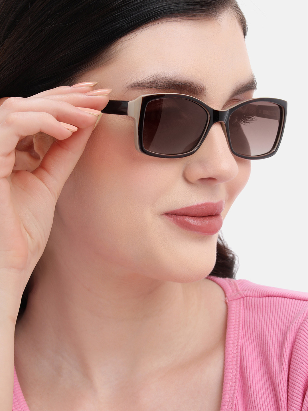 Carlton London Brown Toned with Brown Polarised Lens Rectangle Sunglass