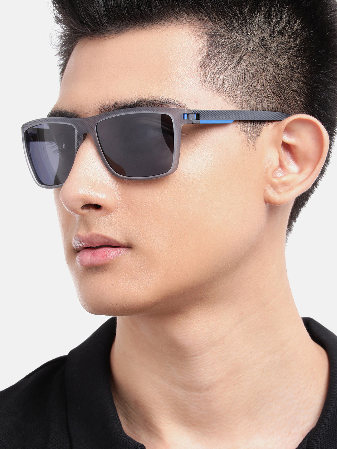 Carlton London Blue with Grey Toned with Blue Polarised Lens Wayfarer Sunglass