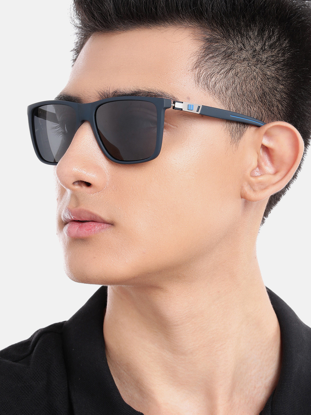 Carlton London Blue Toned with Blue Polarised Lens Rectangle Sunglass