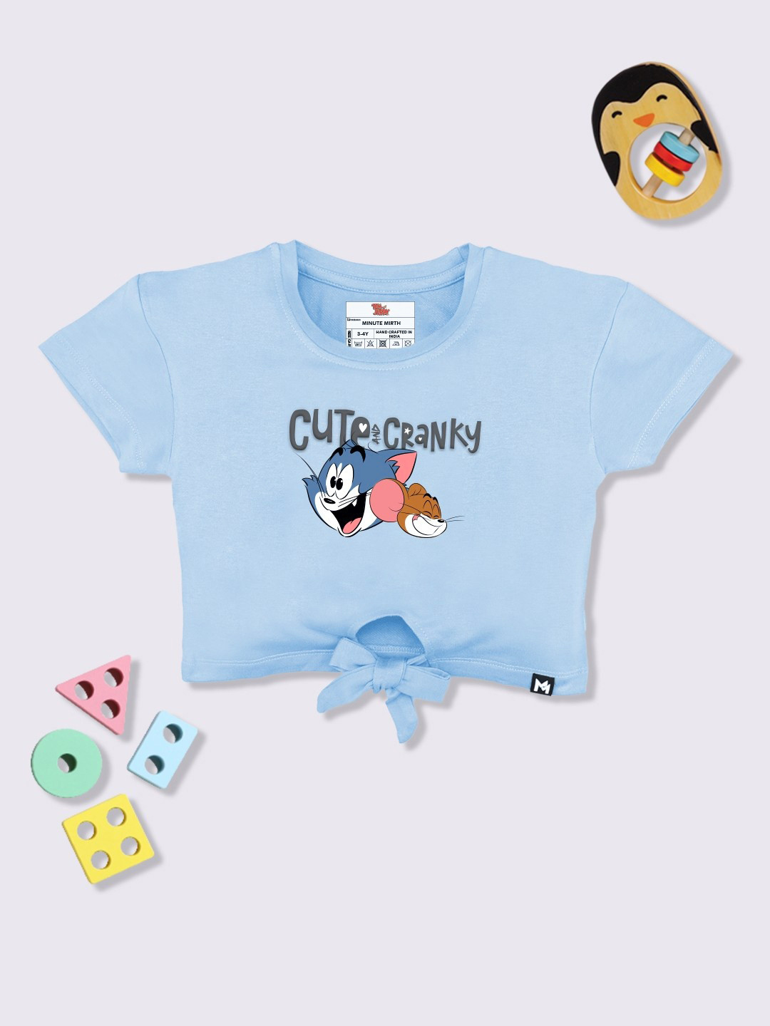 YK X Minute Mirth Tom & Jerry Printed Tie-Up Top