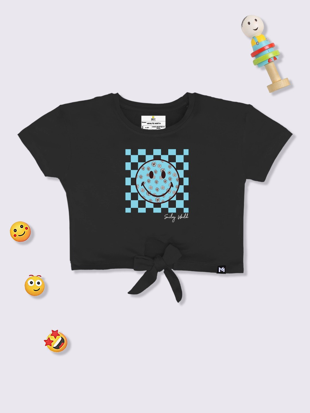 YK X Minute Mirth Conversational Printed Tie-Up Top