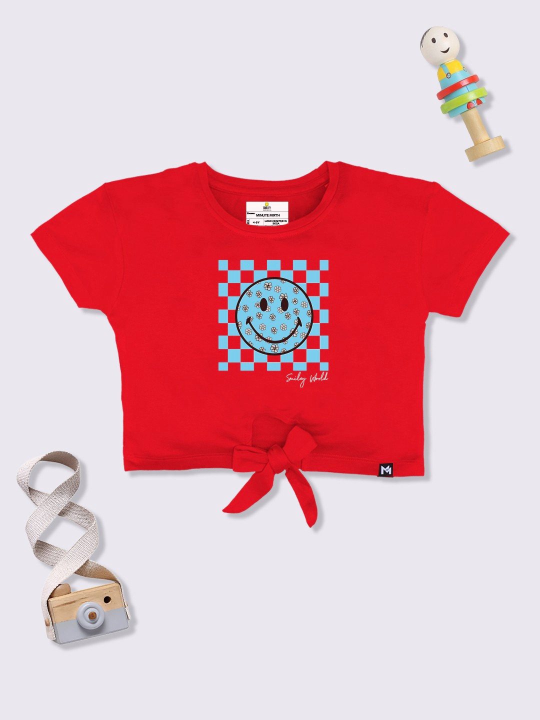 YK X Minute Mirth Conversational Printed Tie-Up Top