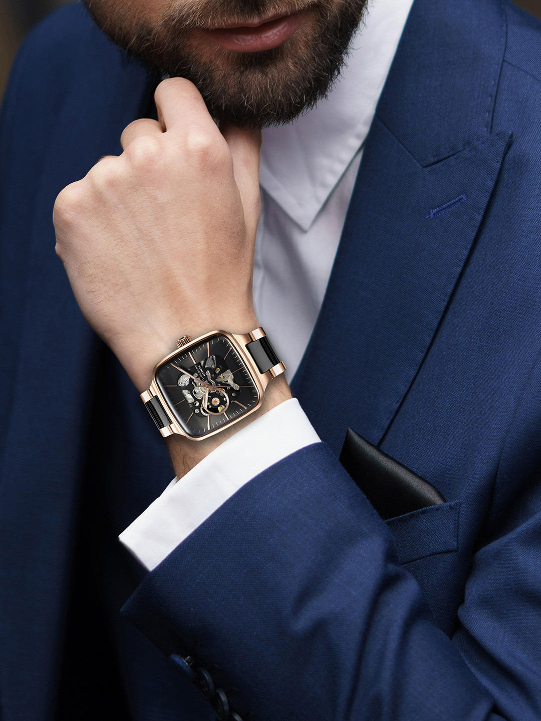 GIORDANO Men Dial & Stainless Steel Straps Automatic Motion Powered Watch GZ-50121-11