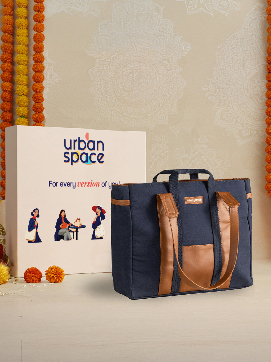 URBAN SPACE The Atelier Women Oversized Structured Tote Bag