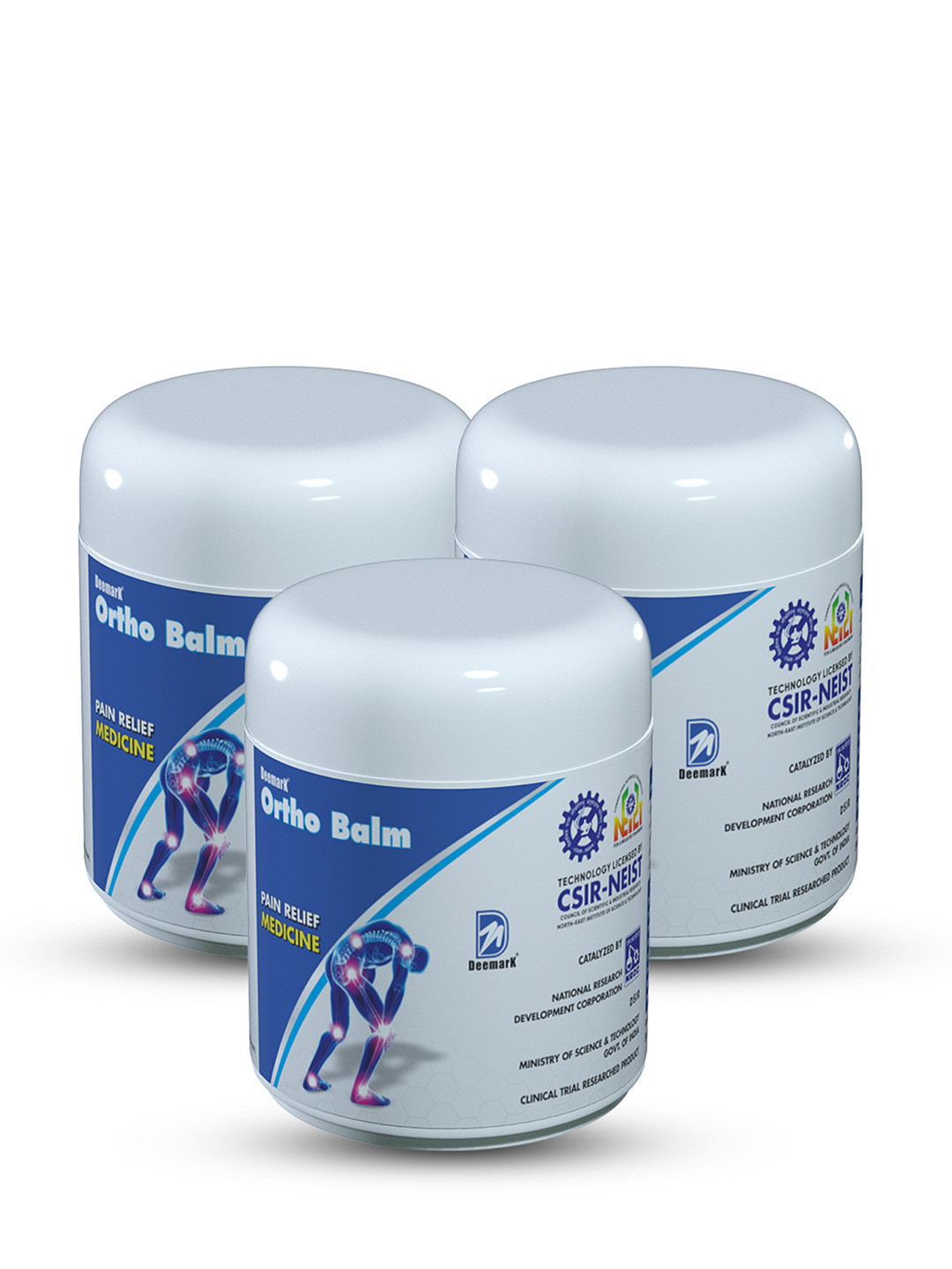 DEEMARK Set Of 3 Ortho Ayurvedic Pain Relief Balm For Muscle & Joint - 50 g Each