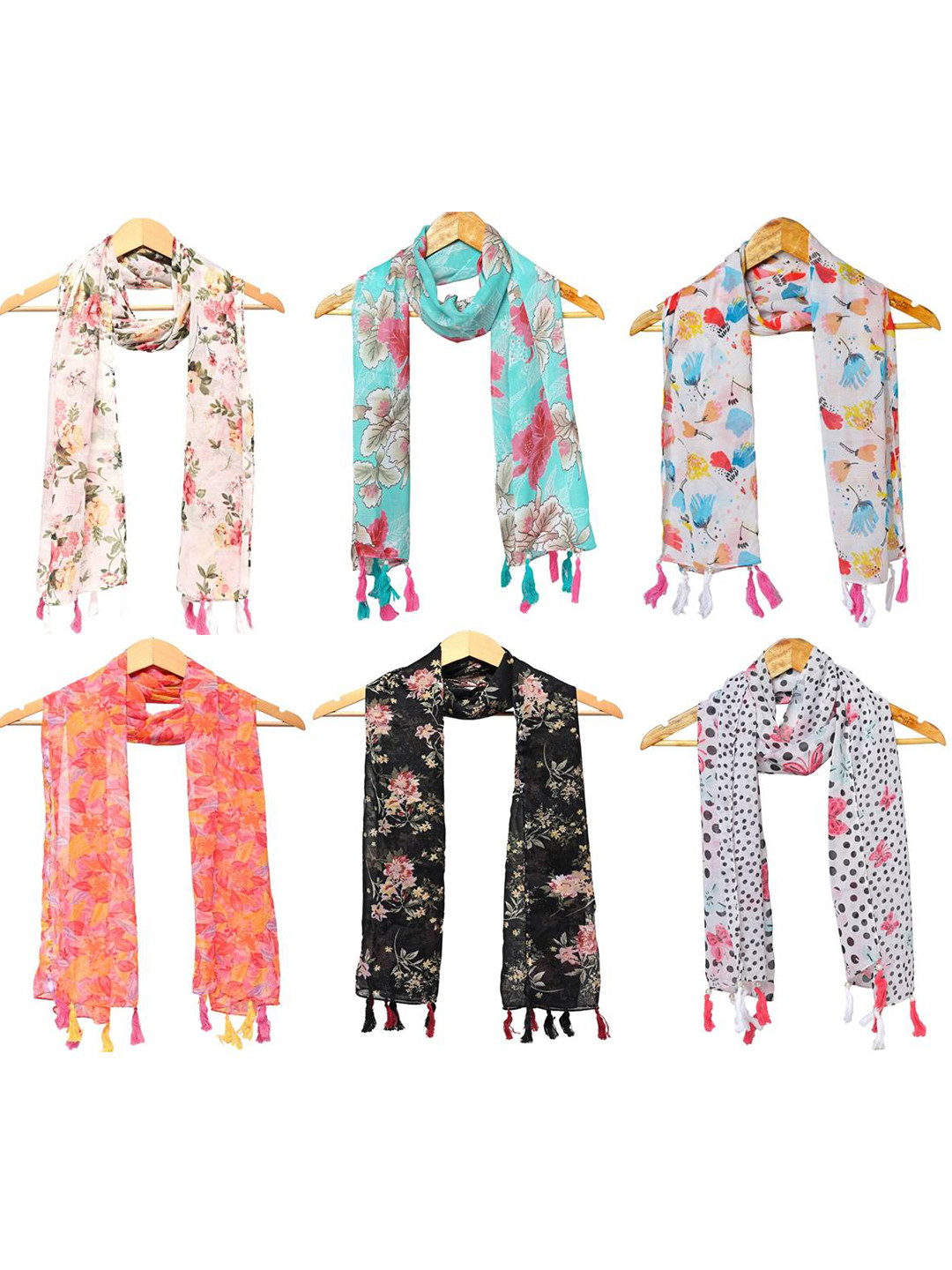 StoleVilla Pack Of 6 Women Printed Scarf