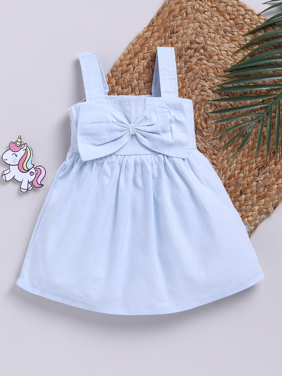 Moms Love Infant Girls Cotton Dobey Work Fit & Flare Dress