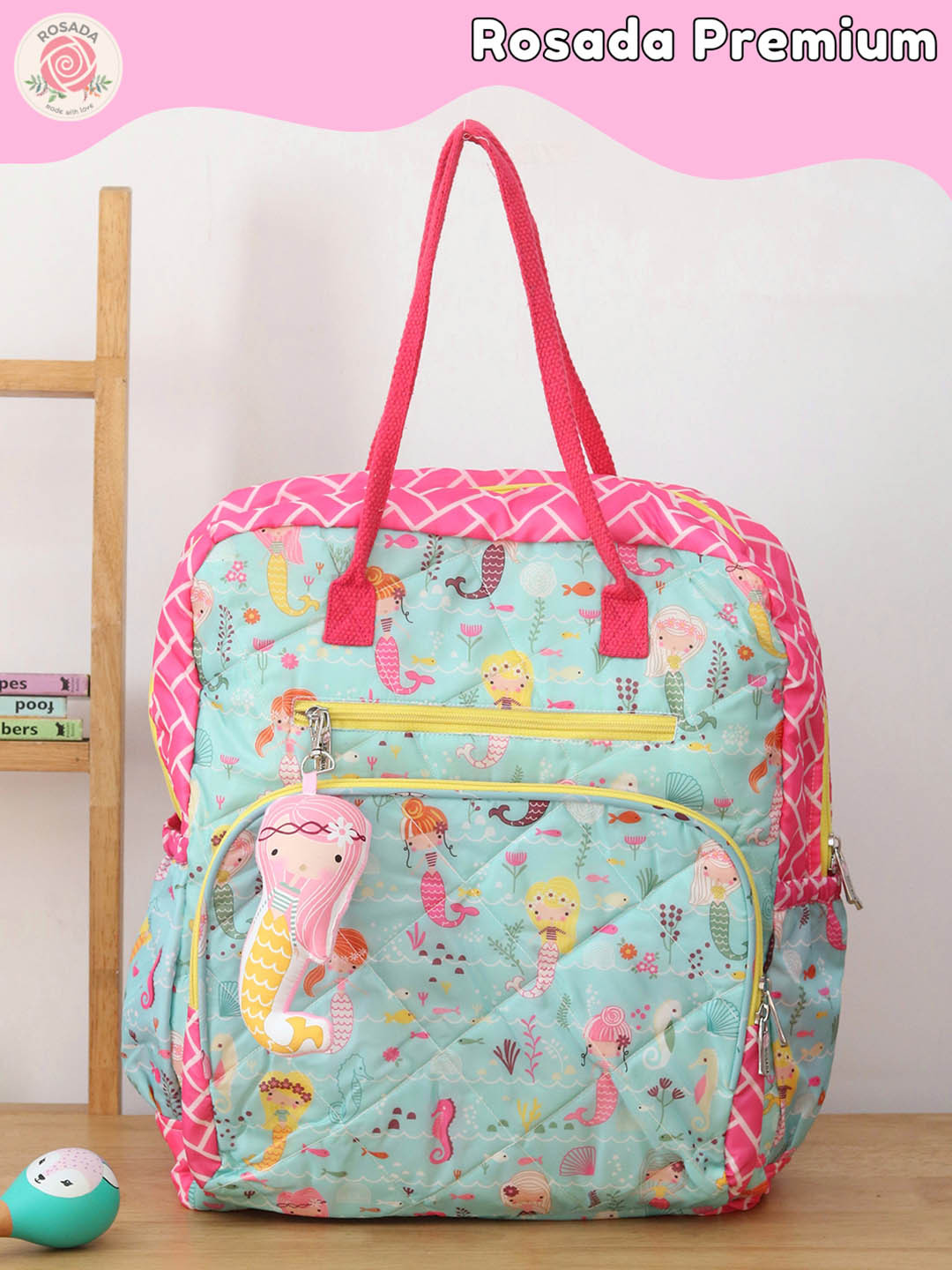 ROSADA Kids Mermaid Printed Lightweight Waterproof Diaper Bag