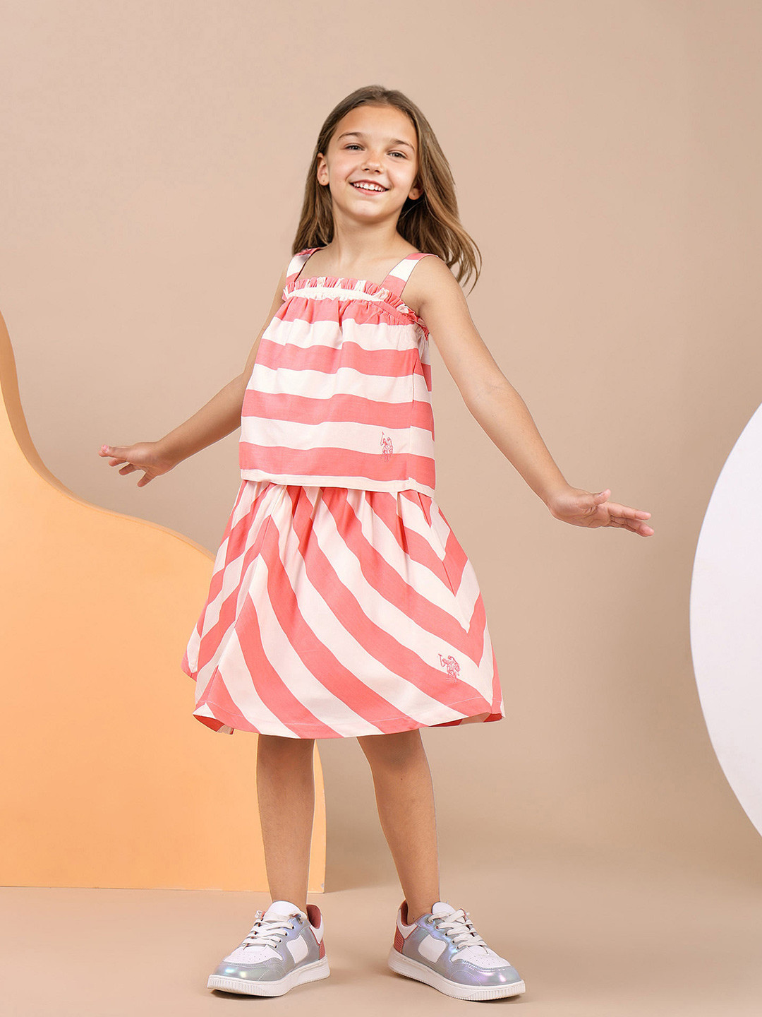 U.S. Polo Assn. Kids Girl Candy Stripes Cotton Top